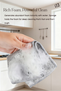 Nouveaux chiffons de nettoyage tissés pour cuisine, serviettes de vaisselle réutilisables en microfibre, chiffon en fil d'<span class=keywords><strong>argent</strong></span> non gras pour restaurants - Product Image 3