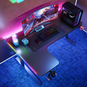 YZ L-shape <strong>Foldable</strong> Gaming <strong>Desk</strong> with LED Modern Metal Design for <strong>Small</strong> Office/Home Use - Product Image 2