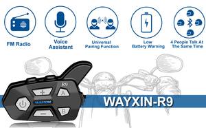 سماعات خوذة انتركوم للدراجات النارية بتقنية البلوتوث, 6 رايدر ، مقاوم للماء ، راديو FM - Product Image 6