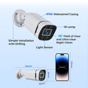 Caméra de surveillance extérieure intelligente POE avec reconnaissance faciale, audio, HD 5 Mégapixels, double éclairage, IP66, ouverture F1.2, détection de mouvement, étanche - Product Image 4