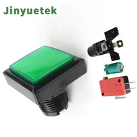 JY Toptan Fiyatı Özel 44mm 5/12/24V Plastik Kare Düz Tepeli LED Işıklı Anlık Arcade Oyun Basmalı Düğmesi 1 Yıl Garantili