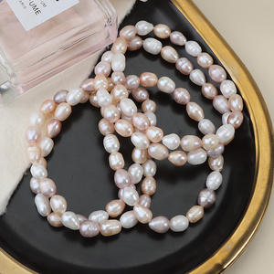 Pulsera de perlas de agua dulce naturales al por mayor de moda pulsera elástica con cuentas de perlas roscadas para mujeres y hombres - Product Image 4