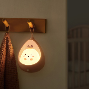 Smart <b>Sensor</b> Night <b>Light</b> <b>Led</b> Rabbit Shape Usb Charging Wall Mount Bedroom Bedside Lamp For Home Ambient Lighting - Product Image 2