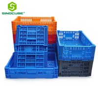 Caisses de palettes en plastique empilables, pliables, rétractables, légères et écologiques Sinocube pour légumes et fruits