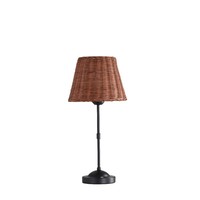 Lampe de table en rotin tressé, style nordique rétro, lumière LED rechargeable, corps en fer pour la maison, la chambre à coucher