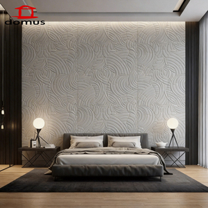 Panneaux muraux décoratifs contemporains haut de gamme en composite bois-plastique, design texturé 3D sculpté, pour salon et chambre à coucher - Product Image 2