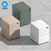 Armoire de rangement de fichiers modulaire en métal élégante et durable, 3 tiroirs, serrure à code, blanc, gris, noir, couleur personnalisée, mobile, espace de travail moderne