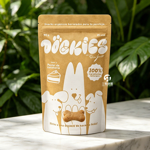 Sacs personnalisés en papier kraft pour aliments lyophilisés pour animaux de compagnie, 100g, 250g, 500g, pochettes verticales refermables avec fenêtre pour friandises pour chiens et chats - Product Image 3