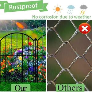 10 Pack Arched Metal Garden <b>Fence</b>, Powder Coated Rustproof Lawn Edging Animal Barrier for Flower and Vegetable Yard - Product Image 5