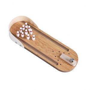 Mini jeu de <span class=keywords><strong>bowling</strong></span> de bureau en bois avec éjection par le doigt, ensemble de boules de <span class=keywords><strong>bowling</strong></span> miniatures pour enfants en intérieur - Product Image 1
