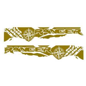 Calcomanía de vinilo de cuerpo lateral de recogida personalizada 170*31cm brújula neumático banda de rodadura gráficos pegatinas de camión par, colores mate - Product Image 1