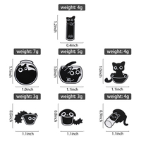Collection de bijoux animaux Épingle en émail chaton noir l'accessoire parfait pour ajouter du charme aux sacs à dos Chapeaux Vêtements