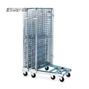 भंडारण गोदाम जस्ती धातु तार जाल वेल्डेड भारी शुल्क फोल्डेबल रसद रोलिंग पिंजरे - Product Image 3