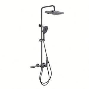 Ensemble de douche thermostatique numérique en laiton avec affichage, 4 fonctions, pommeau de douche pluie, système de douche pour salle de bain - Product Image 6