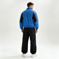 Coupe-vent imprimé respirant en polyester et coton pour homme, style streetwear sportif, coupe ample et évasée, collection automne, fabriqué sur mesure