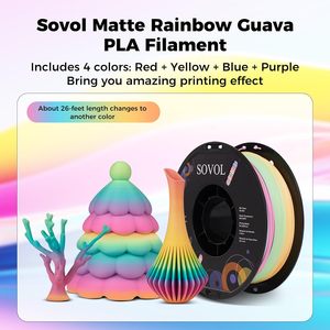 Filamento para Impresora 3D Sovol 2026, PLA Mate Colorido, Cambio de Color Arcoíris, Multicolor, Materiales de Impresión 3D PLA Mate, 1.75MM - Product Image 2