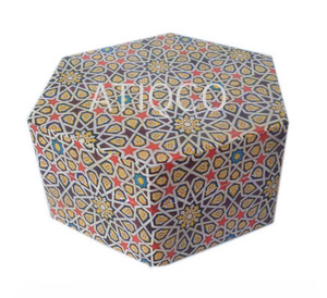 Moroccan Style Hexagon <b>Storage</b> <b>Box</b> With Lid Colorful Printed <b>Cardboard</b> <b>Box</b> For Organization And Decorative Use - Product Image 4