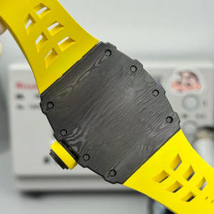 Reloj Mecánico Automático Tourbillon de Fibra de Carbono de Lujo con Logotipo Personalizado, Esfera de Cristal de Zafiro, Correa de Goma, Resistente al Agua 10 Bar - Product Image 5