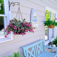 Support de suspension en métal noir à 3 brins durable pour mangeoires à oiseaux, pots de fleurs, lanternes, carillons éoliens, panneaux de jardin et de terrasse UIYICIL