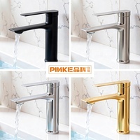 Robinet de salle de bain monocommande monotrou en alliage de zinc avec cartouche céramique pour lavabo