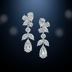 Boucles d'oreilles en or blanc avec diamants taille poire, couleur D naturelle, certifiées GIA, bijoux de luxe pour mariage, pour femme - Product Image 2