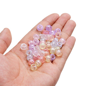 Acrylic Two Tone Large Hole <b>Beads</b> Round Barrel Shape For Jewelry Making DIY Handmade Beading Materials Accessories - Product Image 5