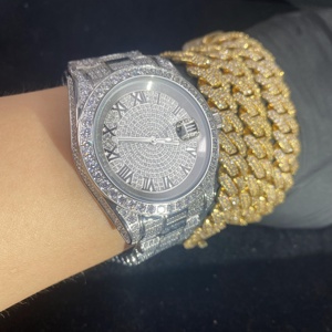 Orologio da <span class=keywords><strong>Uomo</strong></span> YSS Jewelry Placcato Oro 18k, Stile Hip Hop con Diamanti CZ, in Acciaio Inossidabile - Product Image 2