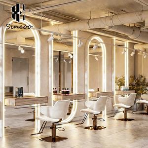 Manufacturer Arched Design Barber Hair One-sided Modeling <b>Mirror</b> Beauty Station Equipment LED Makeup Salon <b>Mirror</b> Workstation - Product Image 1
