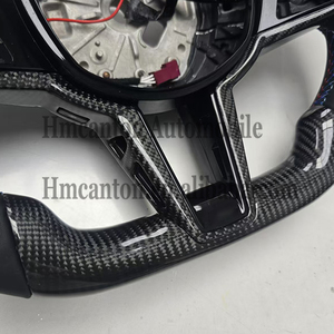 Volante Deportivo de Fibra de Carbono y Cuero Liso para BMW Serie G, M3 G20 G30 G80 M4 G82 M5 CS, Producto Popular - Product Image 2