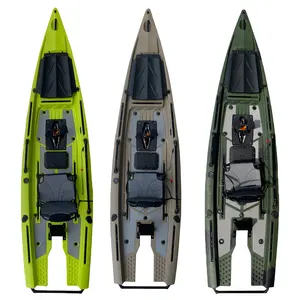 LLDPE Pro Angler tunggal 6hp mesin pancing tunggal ski kayak plastik dengan dudukan aluminium pedal baling-baling