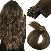 Extensions de cheveux naturels Remy russes européens bruts, alignés sur les cuticules, à bandes adhésives, pour la vente en gros, extensions de cheveux humains Balayage
