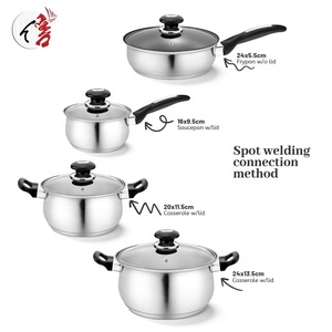 Bộ nồi chảo nhà bếp chuyên nghiệp, chống dính, giá xuất xưởng, chất liệu mới, inox - Product Image 2