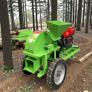 Trituradora de madera móvil diésel de 15HP personalizada, trituradora eficiente de ramas de árboles de madera residual, trituradora de picadora de hierba - Product Image 1