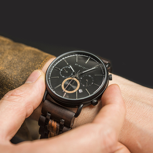DODO DEER — montre de luxe en bois pour hommes, bracelet à quartz, nouvelle collection 2022 - Product Image 3
