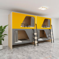 Vente directe usine – Lit superposé moderne en bois pour hôtel, marque jeunesse, style capsule, vente en gros, garantie 1 an, 1000x2000x2400mm, pour dortoir