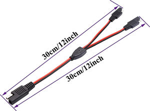 SAE Y-Splitter 1 zu 2 Stromkabel-Verbinder 2-Pin SAE Schnelltrennstecker für Autobatterie Solarladegerät - Product Image 2
