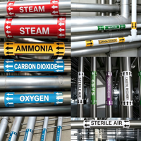 Bande de marquage autocollante en vinyle vert pour conduites d'eau froide, rouleau personnalisable avec logo, autocollant signalétique pour système CVC commercial