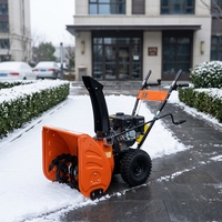 Balayeuse à neige commerciale compacte à conducteur marchant à pied, à brosse rotative à essence, pour le déneigement des hôtels, stations balnéaires, écoles et campus