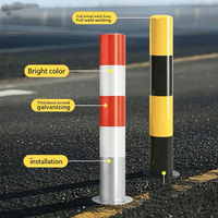 Poteau de signalisation réfléchissant en acier pour barrière de sécurité, réflectivité de qualité ingénierie, protection IP44, revêtement PVC, installation en enfoncement 800 mm
