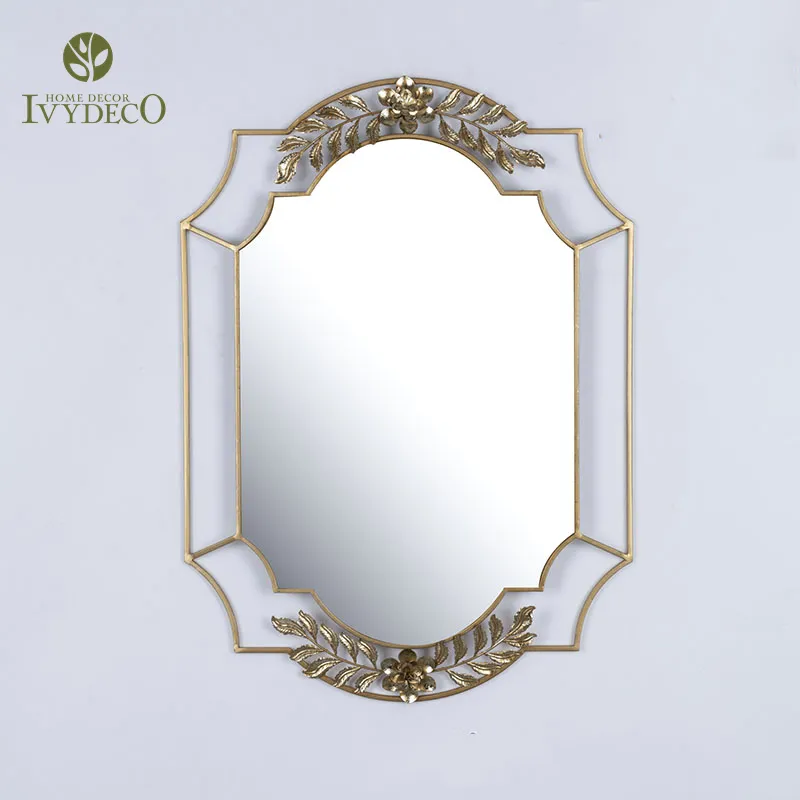 IVYDECO Best Gift Vintage Home Decor Practical Decorative Framed Makeup Mirror Hd Silver Mirror Metal Large Wall Mirror