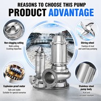 Bomba Sumergible para Aguas Residuales de 4 Pulgadas, 1.5KW, Eje de Acero Inoxidable, Bomba de Vórtice para Drenaje de Edificios, OEM Disponible