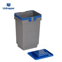 Unihopper-bine de plástico para almacenamiento de cocina, papelera rectangular para reciclaje de 8L, con asas