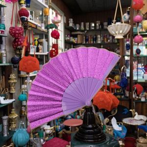 Wholesale 23cm Classic Style Glitter Plastic Hand Fan Eco-Friendly and Waterproof for Decorative Dancing - Product Image 2