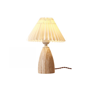 Lámpara de mesa de travertino amarillo Hfshanks, E27, control de interruptor LED para dormitorio, mesita de noche, hotel, casa de huéspedes, estilo vintage de diseñador - Product Image 5