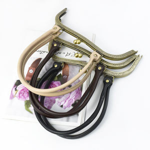 Deepeel BS834 accessori Hardware 27cm metallo quadrato goffrato borse <span class=keywords><strong>Kiss</strong></span> Clasp PU manici borsa da donna staffe da cucire - Product Image 3