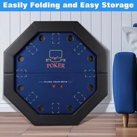 Table octogonale pliable pour 8 personnes Texas Hold'em Chip Taille de couleur spéciale pour salle d'échecs pour joueurs de poker et commerçants
