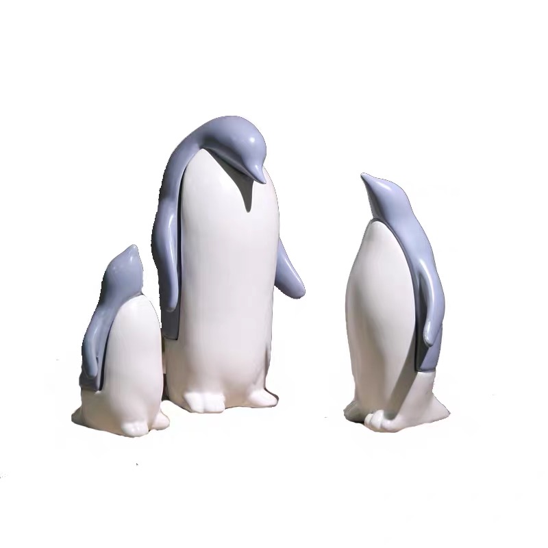 Белые недорогие милые фарфоровые статуэтки для домашнего декора, керамические фигурки пингвина на заказ