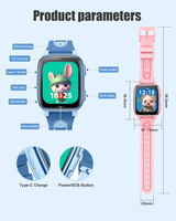 Reloj Inteligente para Niños con Tarjeta SIM 4G, Pantalla de 1.83 Pulgadas, 730 mAh, D51, Admite Posicionamiento Preciso en Tiempo Real, Llamadas Bidireccionales, Videollamadas, Llamadas SOS