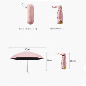 Compacto regalo personalizado Sun UV Protect pequeño Mini paraguas de bolsillo, mujer 5 plegable viaje Mini paraguas con estuche impermeable - Product Image 6