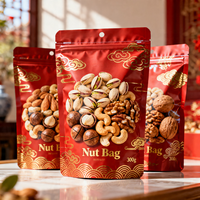Sachet refermable personnalisé en PE Mylar avec fermeture éclair, pochette verticale pour emballage alimentaire (bonbons, biscuits, noix)